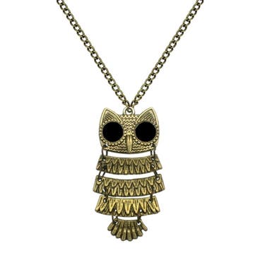 Fako Bijoux - Ketting - Dansend Uiltje - 25x50mm -, Verzenden, Nieuw