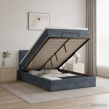 vidaXL Ottoman bed met matras Donkergrijs 120 x 190 cm, Verzenden, Nieuw, Stof