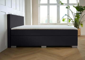 ACTIE! Boxspring Barcelona 180 200 Zwart, Huis en Inrichting, Verzenden, Zwart, 180 cm, 200 cm