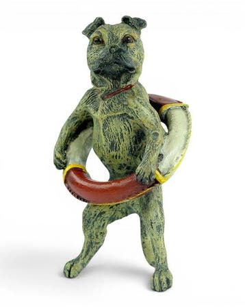 Franz Bergman - after - sculptuur, Pug with Lifebuoy in, Antiek en Kunst