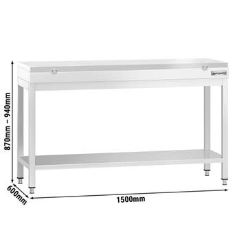 GGM Gastro | RVS werktafel PREMIUM - 1500x600mm - met |, Huis en Inrichting, Keuken | Keukenbenodigdheden, Verzenden, Nieuw