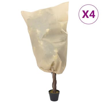 vidaXL Vlieshoezen voor planten met trekkoord 4 st 70 g/m², Verzenden, Nieuw
