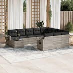 vidaXL 11-delige Loungeset met kussens poly rattan, Verzenden, Nieuw, Loungeset