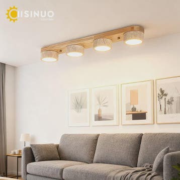Wabi Sabi Plafondlamp van Travertin Natuursteen en Hout met, Verzenden, Nieuw