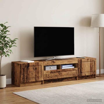 vidaXL 5-delige LED TV-kast Oud hout Bewerkt hout, Minder dan 50 cm, Verzenden, Nieuw, Minder dan 100 cm
