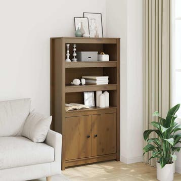 vidaXL buffetkast 80x35x154 cm massief grenenhout, Huis en Inrichting, Verzenden, 150 tot 200 cm, Nieuw, Minder dan 100 cm