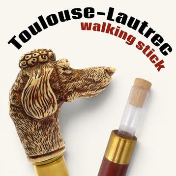 Wandelstok - Model Poodle, met verborgen flesje - Een
