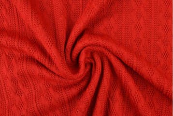 Jacquard gebreid kabel stof Rood - rol 30 meter, Verzenden, Nieuw, Rood
