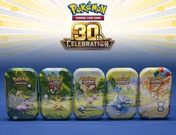 Pokémon Box - 30th Celebration Mini Tin Day - Set van 5 -, Nieuw