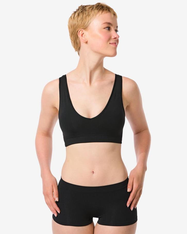 HEMA Damesboxer naadloos rib zwart, Kleding | Dames, Ondergoed en Lingerie, Verzenden