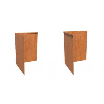 Cortenstaal kantopsluiting geplet 90° hoek 30x30x0,2x39cm, Overige materialen, 25 tot 50 cm, Nieuw, Minder dan 25 cm