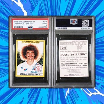 Panini Foot 89 - Rookie #211 Carlos Valderrama - PSA 9, Verzamelen, Nieuw