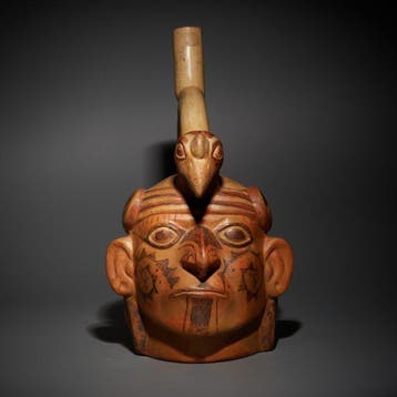 Moche, Peru, Terracotta Prachtig Huaco-portret. TL-test.