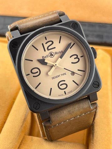 Bell & Ross - BR 03-92 Desert Type - BR03-92-CBL-07867 -, Nieuw