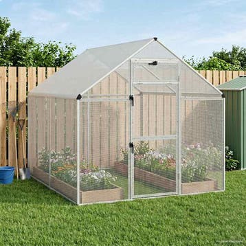 vidaXL Vogelkooi Zilverkleurig 181,5 x 221 x 173,5 cm, Dieren en Toebehoren, Verzenden, Nieuw