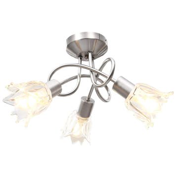 vidaXL Plafondlamp met glazen tulpvormige kappen 3xE14, Huis en Inrichting, Lampen | Plafondlampen, Verzenden, Nieuw