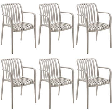 Tuinstoelen Alcudia, weerbestendig, stapelbaar - taupe, Set, Verzenden, Nieuw