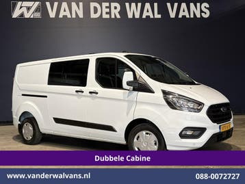 Ford Transit Custom | 2.0 TDCI 130pk L2H1 Dubbele Cabine, Auto's, Gebruikt, Euro 6, Wit, Dealer onderhouden
