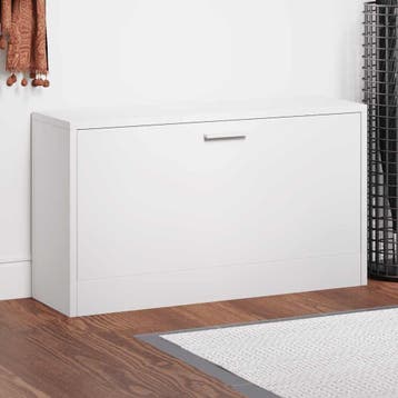 vidaXL Schoenenbank Hoogglans Wit 80x24x45 cm Bewerkt Hout, Verzenden, Nieuw