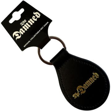 The Damned Gold Gothic Logo - Leren Sleutelhanger off merch., Ophalen of Verzenden, Nieuw, Gebruiksvoorwerp
