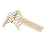 2-in-1 houten klimrek met glijbaan & klimmuur – Montessor., Ophalen of Verzenden, Nieuw