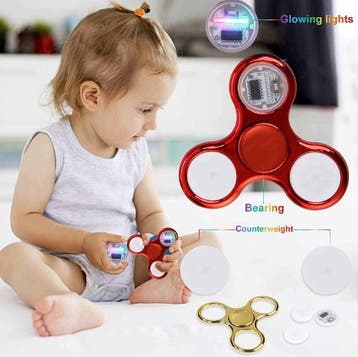 6 Kleuren LED Lichtgevende Fidget Spinner, Verzenden, Nieuw