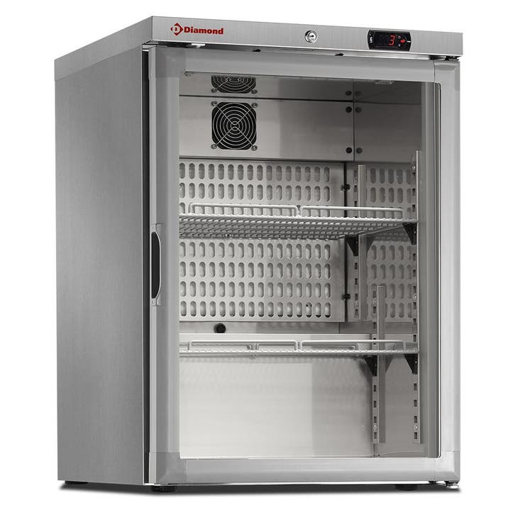 Diamond Koelkast | 150L | Glasdeur | RVS | +1°C/+8°C | Stati, Witgoed en Apparatuur, Koelkasten en IJskasten, Ophalen of Verzenden