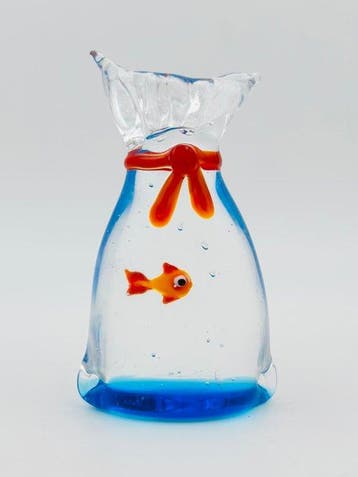 Handmade Murano glass - sculptuur, Sacchetto - 7 cm -