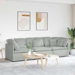 vidaXL Modulaire bank met kussens fluweel lichtgrijs, Huis en Inrichting, Banken | Bankstellen, Verzenden, Nieuw, Stof