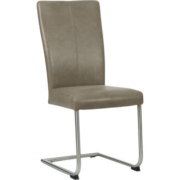 Leren eetkamerstoel Dry - Vintage Stone (grijs) - Sledepoot, Huis en Inrichting, Nieuw, Leer, Ophalen of Verzenden, Modern