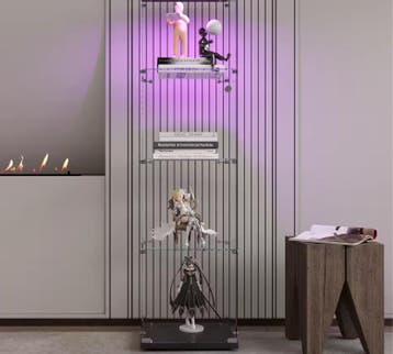 Glazen Vitrinekast met LED en Slot – 4 Lagen, 164×42×36 cm, Huis en Inrichting, Kasten | Vitrinekasten, Verzenden, Nieuw