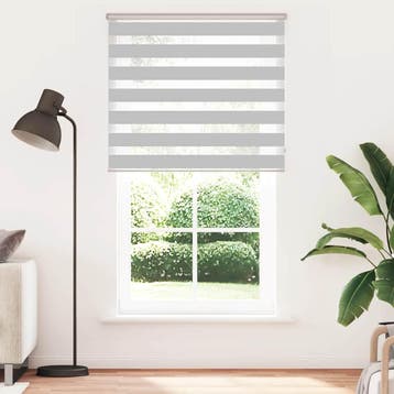 vidaXL Zebra rolgordijn 135x200 cm stofbreedte 130,9 cm, Verzenden, Nieuw, Grijs