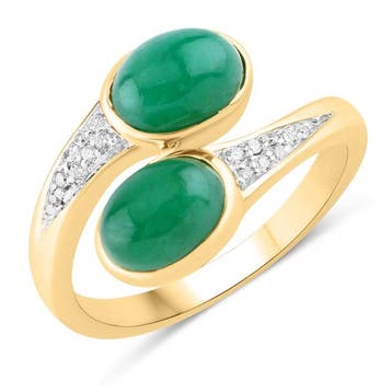 Ring - 14 karaat Geel goud - 1.90ct. tw. Smaragd - Diamant -, Nieuw