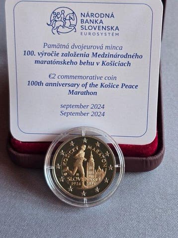 Slowakije. 2 Euro 2024 Košice International Marathon Proof