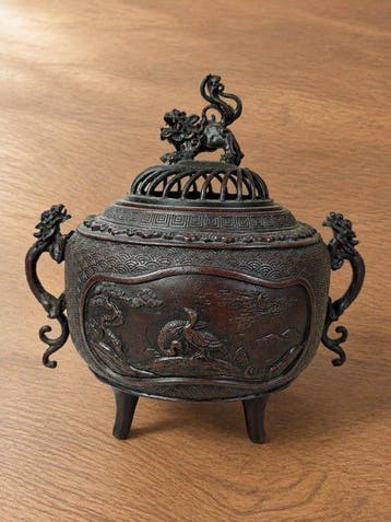 Hideho Yoneda - Wierookbrander - Three-legged incense burner, Antiek en Kunst