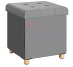 Poef Antraciet Fluweel 42x38x38cm inklapbaar (Stoelen), Verzenden, Nieuw