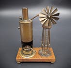 Stoommachine - Messing, Hout - 1850-1900 - Oud didactisch, Antiek en Kunst