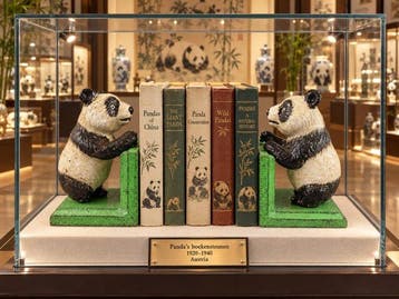 Boekensteunen (2) - ***STANDING PANDA***18cm-Antiek 1920 -