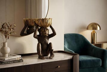 Decoratiefiguur AAP 50 cm handgemaakt met schelp zwart goud, Ophalen of Verzenden, Nieuw
