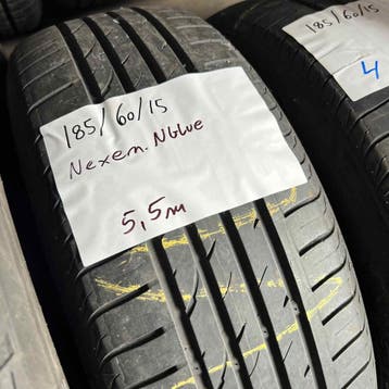 2 x Nexen 185-60-15 Zomerbanden 5,5mm, Gebruikt, 15 inch, Band(en), Personenwagen