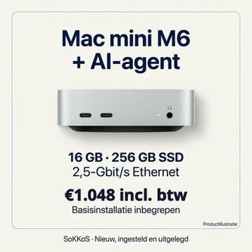 Mac mini M6 met AI-assistent klaar — vanaf €1.048, Computers en Software, 256 GB, SSD, Nieuw, Mac Mini