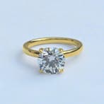Ring - 14 karaat Geel goud - 2.51ct. tw. Diamant (Lab-grown), Nieuw