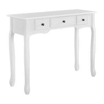 Console tafel sidetafel met 3 lades landelijk 100x35x78 cm w, Huis en Inrichting, Tafels | Sidetables, Verzenden, Nieuw