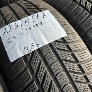2 x Continental Winter TS870 235-45-21 Winterbanden 7,5mm, Gebruikt, 235 mm, Band(en), Personenwagen