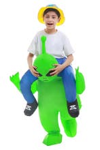 KIMU® Opblaas Kostuum Kinderen Gedragen op Nek van Alien Kin, Ophalen of Verzenden, Nieuw