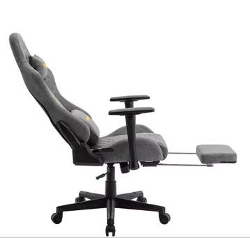 Nieuwe: Game Stoel – Ergonomisch en PU-Lederen Bureaustoel, Verzenden, Nieuw, Ergonomisch, Grijs