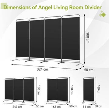 2dekans | Angel Living Kamerscherm - 4 Panelen - 324 x 180, Ophalen of Verzenden, Zo goed als nieuw