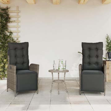 vidaXL Tuinstoelen 2 st verstelbaar met voetensteun poly, Tuin en Terras, Tuinstoelen, Verzenden, Nieuw