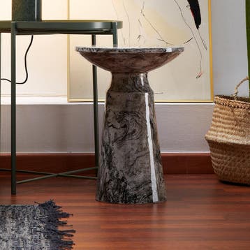 *WOONWINKEL* Kave Home Kesbury Bijzettafel Marmerglazuur, Verzenden, Nieuw