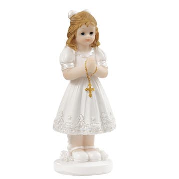Taarttopper Communie Meisje met Kruis Polystone 8,5cm, Verzenden, Nieuw